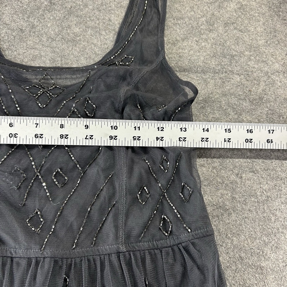 Abercrombie & Fitch Dress Small Beaded Overlay Mini Gray Formal Holiday Event - Picture 6 of 6